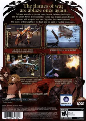 Drakengard 2 box cover back